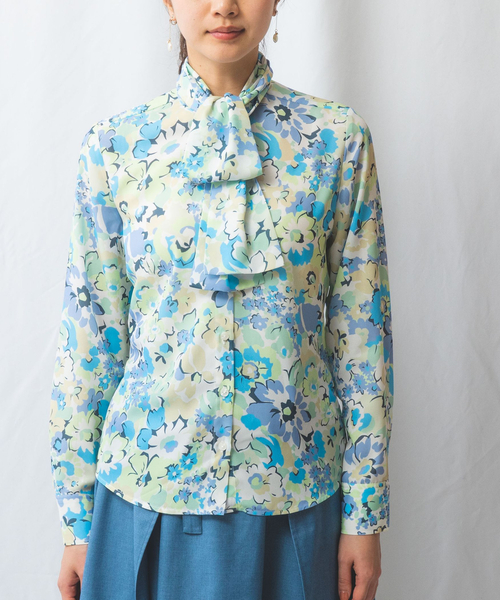 NARACAMICIE（ナラカミーチェ）の「【NARACAMICIE】花柄プリント長袖ボウタイブラウス（シャツ/ブラウス・レディース・ピンク/ブルー・S/L/XL/XXL/M）」の22枚目の写真