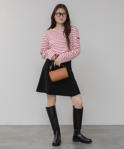 HEILIS(ヘイリス)の「ベーシックボーダー長袖カットソー/韓国 オーバーサイズ シンプル カジュアル フェミニン レッド ネイビー ブルー ライトブルー 春服 夏服 秋服 長袖 トップス ノームコア シティガール 赤トップス インナー ロンT レイヤード(Tシャツ/カットソー・レディース・ネイビー/レッド/ライトブルー/ダークブルー・FREE)」の8枚目の写真