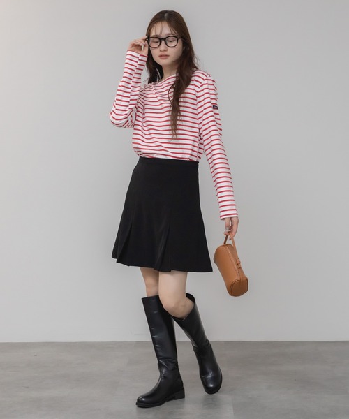 HEILIS(ヘイリス)の「ベーシックボーダー長袖カットソー/韓国 オーバーサイズ シンプル カジュアル フェミニン レッド ネイビー ブルー ライトブルー 春服 夏服 秋服 長袖 トップス ノームコア シティガール 赤トップス インナー ロンT レイヤード(Tシャツ/カットソー・レディース・ネイビー/レッド/ライトブルー/ダークブルー・FREE)」の9枚目の写真