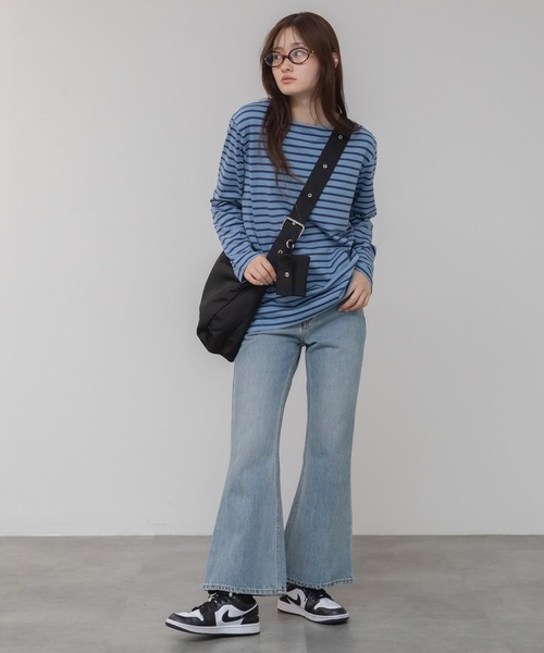 HEILIS(ヘイリス)の「ベーシックボーダー長袖カットソー/韓国 オーバーサイズ シンプル カジュアル フェミニン レッド ネイビー ブルー ライトブルー 春服 夏服 秋服 長袖 トップス ノームコア シティガール 赤トップス インナー ロンT レイヤード(Tシャツ/カットソー・レディース・ネイビー/レッド/ライトブルー/ダークブルー・FREE)」の21枚目の写真