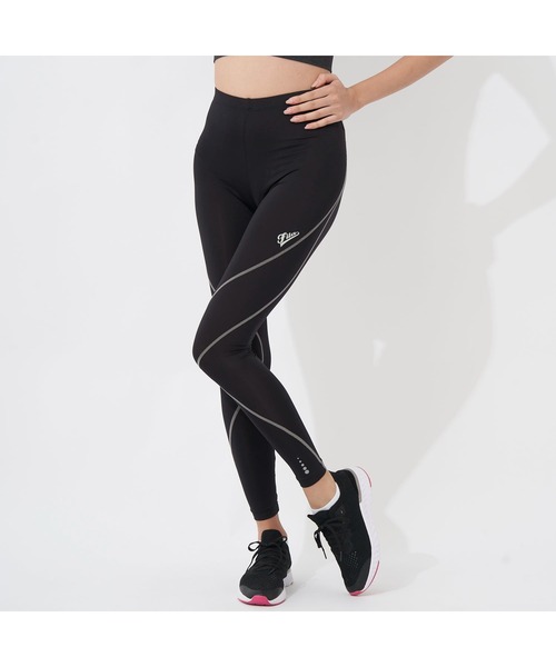 FILA（フィラ）の「Fila フィラ インナーパンツ ロング丈 DRY 吸水速乾 UVケア リフレクター機能付 スポーツインナー ボトムス（レギンス/スパッツ・レディース・マルチ/ブラック/ネイビー・L/M/S/LL）」の2枚目の写真