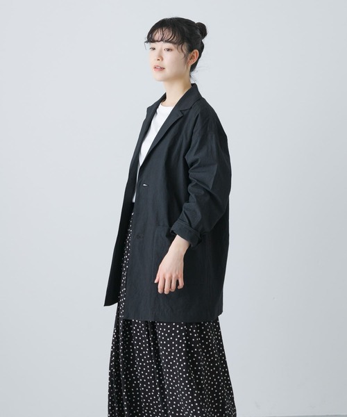 かぐれ（カグレ）の「『ユニセックス』コットンテーラードジャケット（その他アウター・レディース・ブラック/チャコールグレー/ベージュ・1/2）」の6枚目の写真