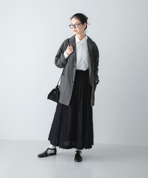 かぐれ（カグレ）の「『ユニセックス』コットンテーラードジャケット（その他アウター・レディース・ブラック/チャコールグレー/ベージュ・1/2）」の15枚目の写真