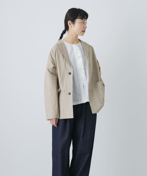 かぐれ（カグレ）の「『ユニセックス』コットンテーラードジャケット（その他アウター・レディース・ブラック/チャコールグレー/ベージュ・1/2）」の19枚目の写真