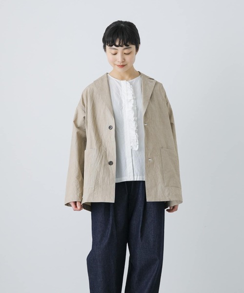 かぐれ（カグレ）の「『ユニセックス』コットンテーラードジャケット（その他アウター・レディース・ブラック/チャコールグレー/ベージュ・1/2）」の20枚目の写真