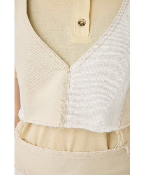 MOUSSY（マウジー）の「【セットアップ対応】DENIM ビスチェ（ベスト・レディース・オフホワイト/ブルー・FREE）」の6枚目の写真