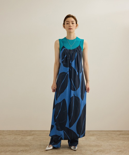 ROPE'（ロペ）の「【洗える】エクスペンド リーフキャミワンピース【DEVEAUX（デヴォー）】（ワンピース・レディース・ブルー/グリーン・FREE）」の7枚目の写真