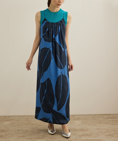 ROPE'（ロペ）の「【洗える】エクスペンド リーフキャミワンピース【DEVEAUX（デヴォー）】（ワンピース・レディース・ブルー/グリーン・FREE）」の13枚目の写真