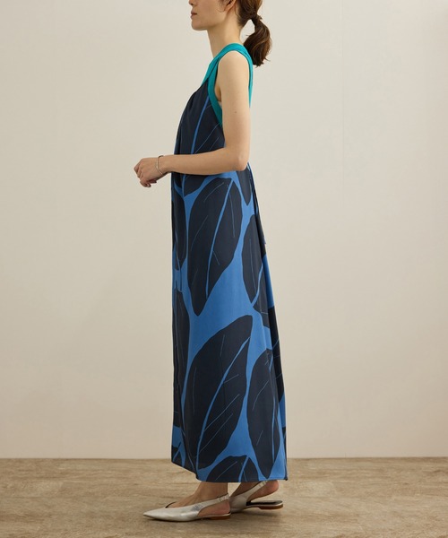 ROPE'（ロペ）の「【洗える】エクスペンド リーフキャミワンピース【DEVEAUX（デヴォー）】（ワンピース・レディース・ブルー/グリーン・FREE）」の14枚目の写真