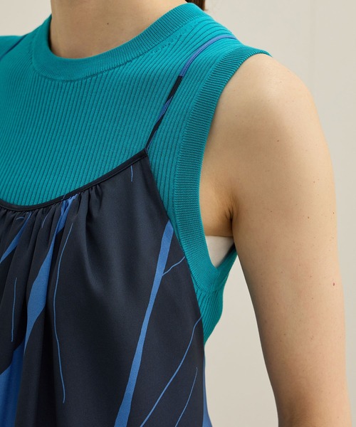 ROPE'（ロペ）の「【洗える】エクスペンド リーフキャミワンピース【DEVEAUX（デヴォー）】（ワンピース・レディース・ブルー/グリーン・FREE）」の18枚目の写真