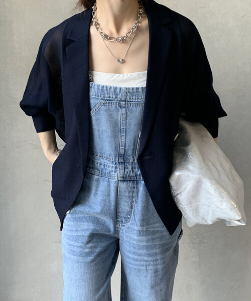25SS 美品 DOUDOUドゥドゥ メッシュドルマンシャツジャケット WEB限定】 メッシュドルマンシャツジャケット（テーラードジャケット