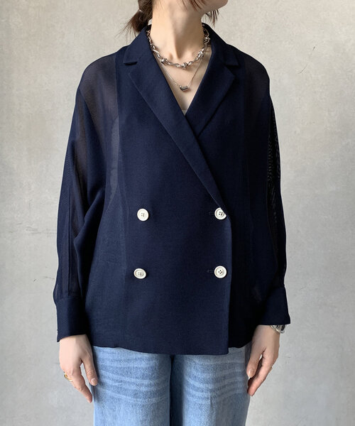 セール】【WEB限定】 メッシュドルマンシャツジャケット