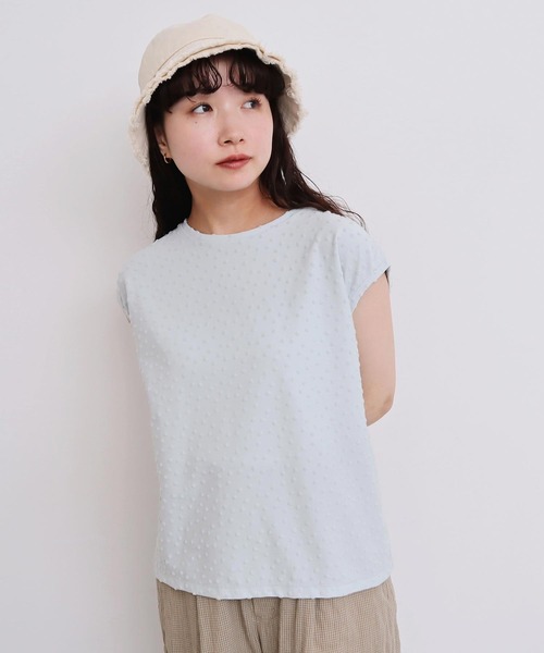 小ドットパイル フレンチTシャツ（Tシャツ/カットソー）｜l