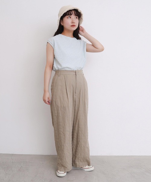 l'atelier du savon（アトリエドサボン）の「_小ドットパイル  フレンチT（Tシャツ/カットソー・レディース・サックスブルー/ブラック/オフホワイト・FREE）」の19枚目の写真