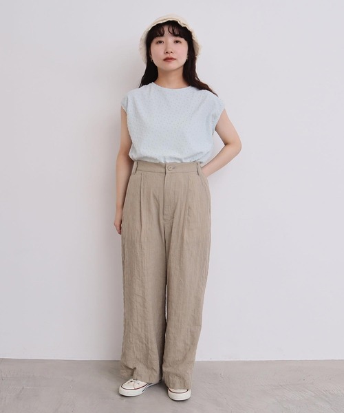 l'atelier du savon（アトリエドサボン）の「_小ドットパイル  フレンチT（Tシャツ/カットソー・レディース・サックスブルー/ブラック/オフホワイト・FREE）」の20枚目の写真