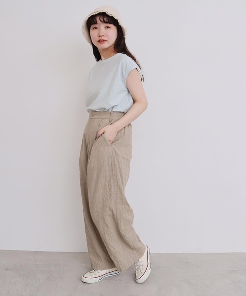 l'atelier du savon（アトリエドサボン）の「_小ドットパイル  フレンチT（Tシャツ/カットソー・レディース・サックスブルー/ブラック/オフホワイト・FREE）」の21枚目の写真