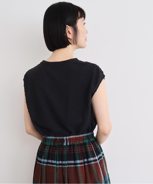 l'atelier du savon（アトリエドサボン）の「_小ドットパイル  フレンチT（Tシャツ/カットソー・レディース・サックスブルー/ブラック/オフホワイト・FREE）」の16枚目の写真