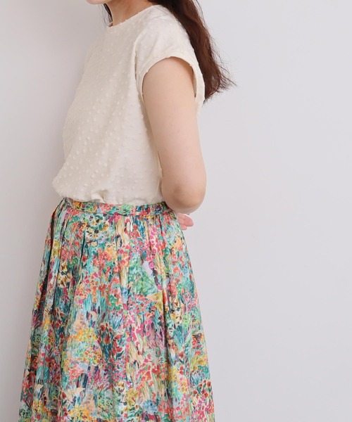 l'atelier du savon（アトリエドサボン）の「_小ドットパイル  フレンチT（Tシャツ/カットソー・レディース・サックスブルー/ブラック/オフホワイト・FREE）」の11枚目の写真