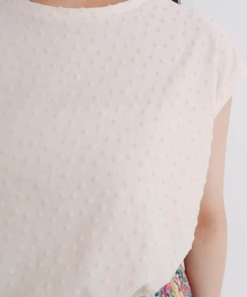 l'atelier du savon（アトリエドサボン）の「_小ドットパイル  フレンチT（Tシャツ/カットソー・レディース・サックスブルー/ブラック/オフホワイト・FREE）」の8枚目の写真