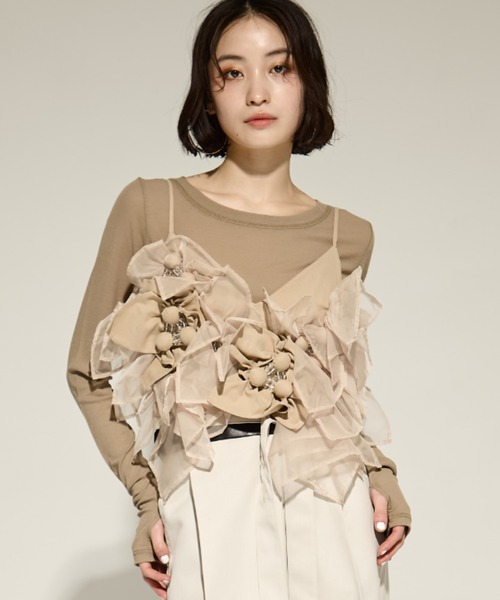 RIV NOBUHIKO(リブノブヒコ)の「【riv nobuhiko/リブノブヒコ】MICHE FRILL BUISTIER/フリルビスチェ(その他トップス・レディース・ホワイト/ベージュ・FREE)」の2枚目の写真