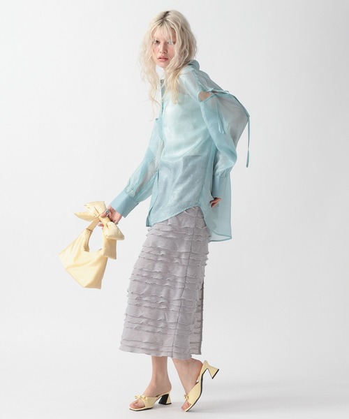 FOREVER 21（フォーエバー トゥエンティーワン）の「【2025SS】カットアウトシアーシャツ（シャツ/ブラウス・レディース・グリーン/ナチュラル/ブルー/ブラック・FREE）」の18枚目の写真