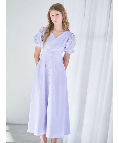 dazzlin（ダズリン）の「レースドッキングスリーブワンピース（ワンピース・レディース・オフホワイト/ブルー/その他1・SMALL/MEDIUM）」の15枚目の写真