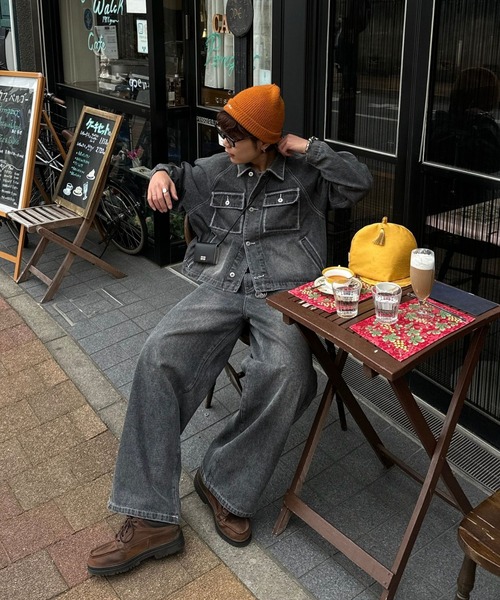 CIASU(シアス)の「ギザステッチウォッシュドデニムジャケット(デニムジャケット・メンズ・グレー/ブルー・MEDIUM/LARGE)」の6枚目の写真