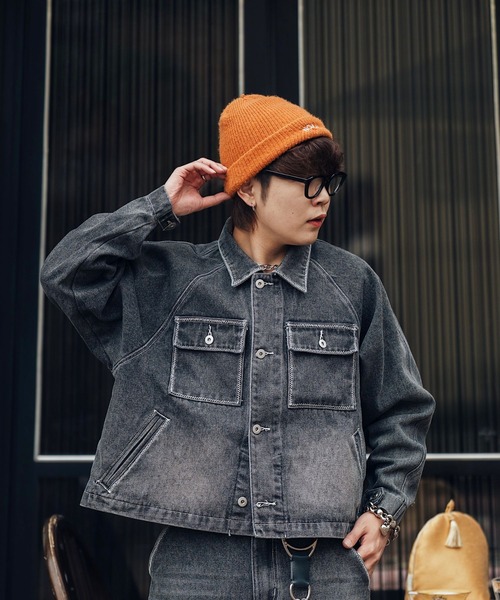 CIASU(シアス)の「ギザステッチウォッシュドデニムジャケット(デニムジャケット・メンズ・グレー/ブルー・MEDIUM/LARGE)」の10枚目の写真