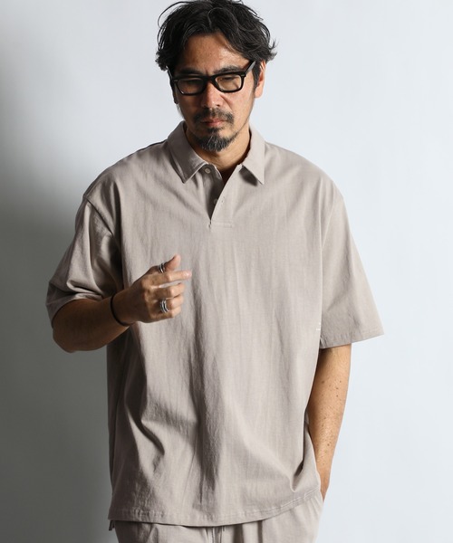 【boohoo】オーバーサイズコントラストカラーポロシャツ(送料込) セール】8oz HEAVY WEIGHT OVER SIZE POLO：8オンス