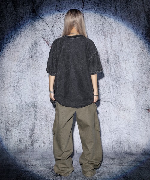 セール】EFFECTION // chemical wash cross embroidery