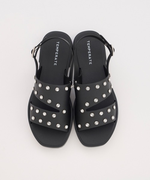 TEMPERATE（テンパレイト）の「TEMPERATE / テンパレイト EMELDA（サンダル・レディース・Black/アッシュ/クリア・36/38/40）」の2枚目の写真