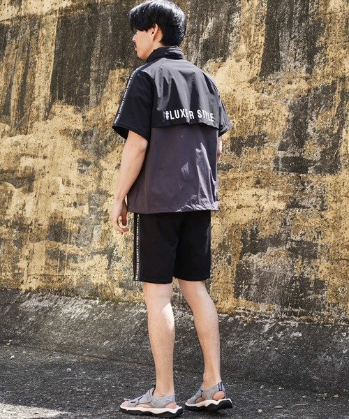 LUXE/R GOLF（ラグジュ ゴルフ）の「(RM)【LUXE/R GOLF】2レイヤー バイカラー ブルゾン+パンツ[肘・膝部分取り外し可能]（ナイロンジャケット・メンズ・ブラック×グレー/ブラック×ベージュ・L/XL/M）」の9枚目の写真