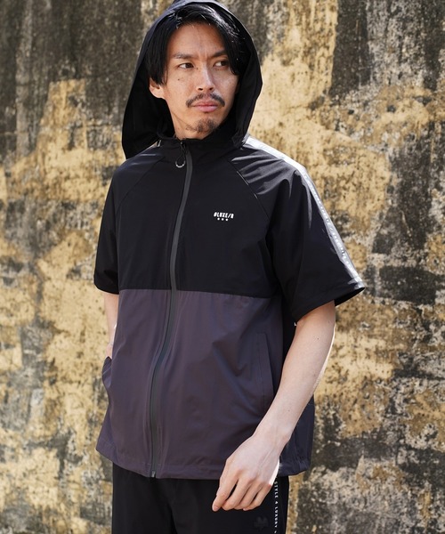 LUXE/R GOLF（ラグジュ ゴルフ）の「(RM)【LUXE/R GOLF】2レイヤー バイカラー ブルゾン+パンツ[肘・膝部分取り外し可能]（ナイロンジャケット・メンズ・ブラック×グレー/ブラック×ベージュ・L/XL/M）」の10枚目の写真