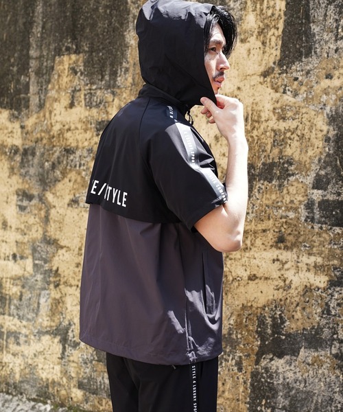 LUXE/R GOLF（ラグジュ ゴルフ）の「(RM)【LUXE/R GOLF】2レイヤー バイカラー ブルゾン+パンツ[肘・膝部分取り外し可能]（ナイロンジャケット・メンズ・ブラック×グレー/ブラック×ベージュ・L/XL/M）」の13枚目の写真