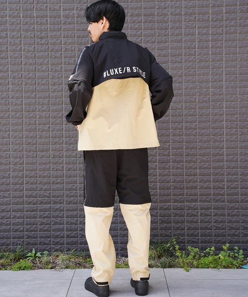 LUXE/R GOLF（ラグジュ ゴルフ）の「(RM)【LUXE/R GOLF】2レイヤー バイカラー ブルゾン+パンツ[肘・膝部分取り外し可能]（ナイロンジャケット・メンズ・ブラック×グレー/ブラック×ベージュ・L/XL/M）」の20枚目の写真