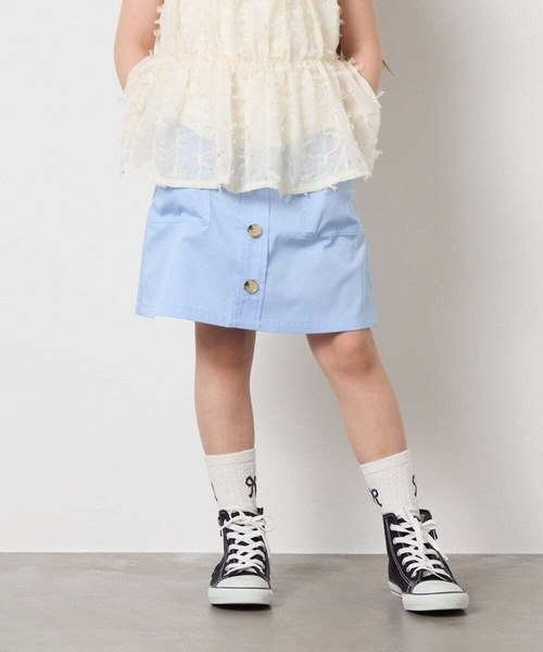 a.v.v（アーヴェヴェ）の「[120-130]ベイカーポケットスカート（スカート・キッズ・ダークインディゴブルー/ベージュ・120/130）」の11枚目の写真