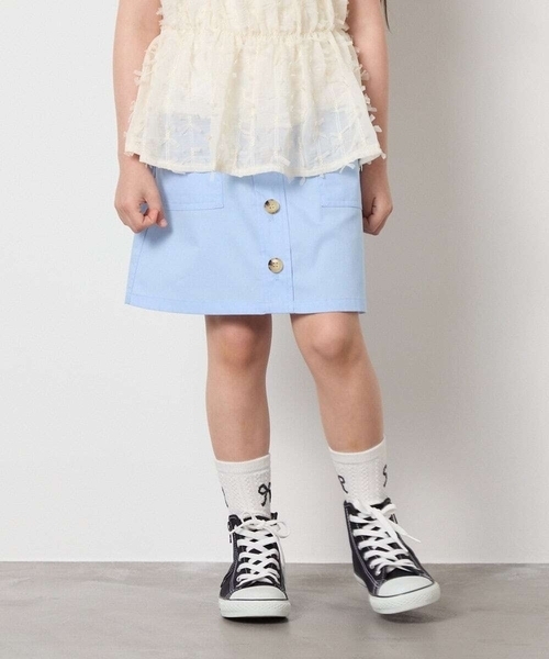 a.v.v（アーヴェヴェ）の「[120-130]ベイカーポケットスカート（スカート・キッズ・ダークインディゴブルー/ベージュ・120/130）」の12枚目の写真