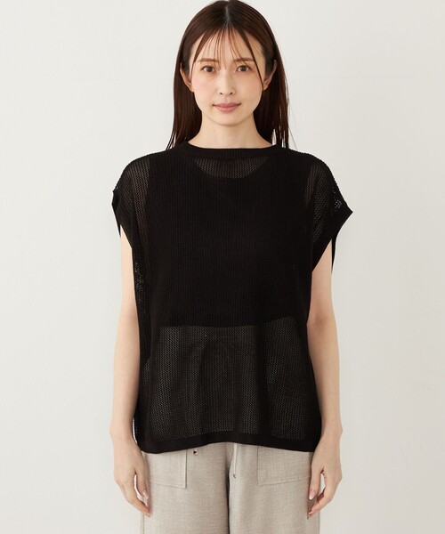 SHIPS Colors(シップス カラーズ)の「SHIPS Colors:2WAY メッシュ ニット × タンクトップ セット(ニット/セーター・レディース・ブラック/ライトブルー/オフホワイト・ONE SIZE)」の19枚目の写真