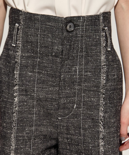 STUDIOUS（ステュディオス）の「【STUDIOUS/ステュディオス】Silk Nep Flare Trousers/シルクネップフレアトラウザー（スラックス・レディース・ブラック/ベージュ・2/1）」の12枚目の写真