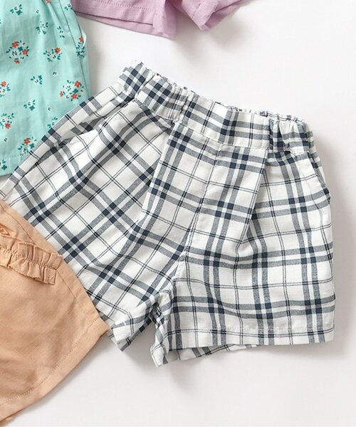 apres les cours（アプレレクール）の「【WEB限定/ジュニア対応】デイリーショートパンツ（その他パンツ・キッズ・ベージュ/チャコール/チェック/ラベンダー/ミント・100/120/90/80/110/130/140）」の5枚目の写真