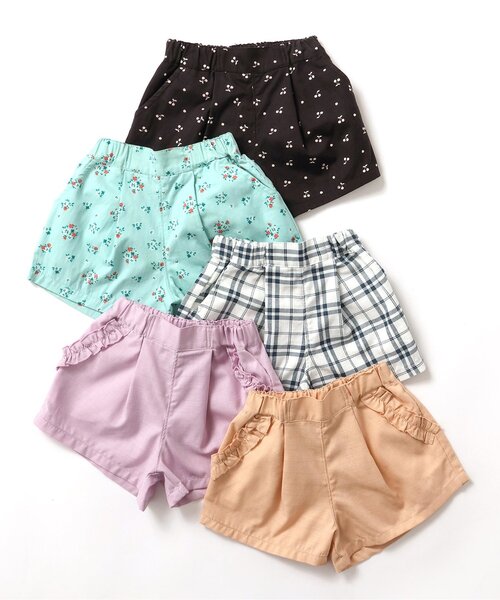 apres les cours（アプレレクール）の「【WEB限定/ジュニア対応】デイリーショートパンツ（その他パンツ・キッズ・ベージュ/チャコール/チェック/ラベンダー/ミント・100/120/90/80/110/130/140）」の15枚目の写真