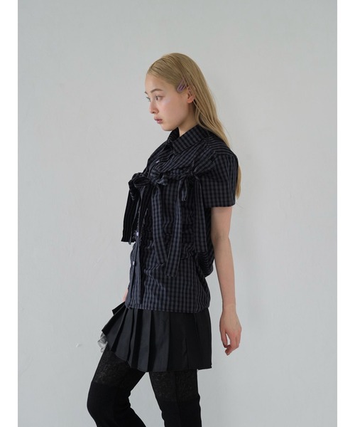 Uenui（ウニュイ）の「w ribbon check blouse（その他トップス・レディース・ネイビー・FREE）」の18枚目の写真
