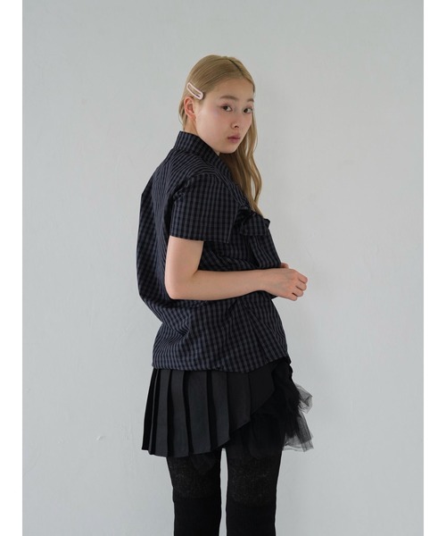 Uenui（ウニュイ）の「w ribbon check blouse（その他トップス・レディース・ネイビー・FREE）」の19枚目の写真