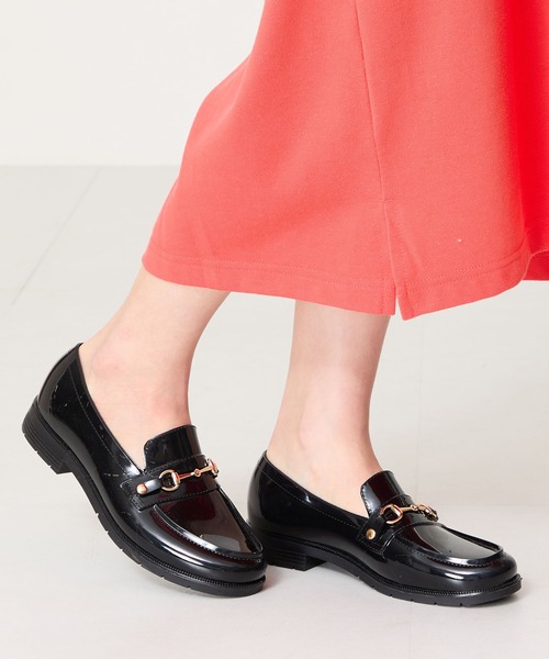 ORiental TRaffic（オリエンタルトラフィック）の「ビットモチーフPVC レイン ローファー  /R-1021 レインシューズ 雨の日 ローファー（レインシューズ・レディース・ブラック/ブラウン・40/38/39/41/42/35/36/37/34/43/33）」の18枚目の写真