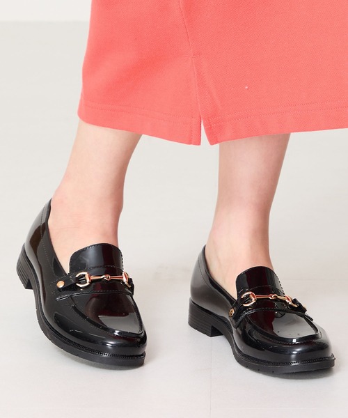 ORiental TRaffic（オリエンタルトラフィック）の「ビットモチーフPVC レイン ローファー  /R-1021 レインシューズ 雨の日 ローファー（レインシューズ・レディース・ブラック/ブラウン・40/38/39/41/42/35/36/37/34/43/33）」の19枚目の写真