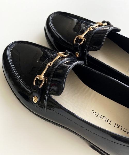 ORiental TRaffic（オリエンタルトラフィック）の「ビットモチーフPVC レイン ローファー  /R-1021 レインシューズ 雨の日 ローファー（レインシューズ・レディース・ブラック/ブラウン・40/38/39/41/42/35/36/37/34/43/33）」の8枚目の写真