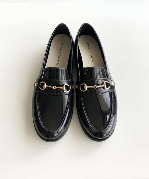 ORiental TRaffic（オリエンタルトラフィック）の「ビットモチーフPVC レイン ローファー  /R-1021 レインシューズ 雨の日 ローファー（レインシューズ・レディース・ブラック/ブラウン・40/38/39/41/42/35/36/37/34/43/33）」の7枚目の写真