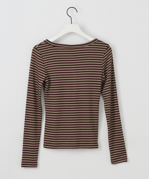 PULP/417EDIFICE(パルプフォーワンセブンエディフィス)の「【Geek Office / ギークオフィス】Just / ジャスト HENLEY NECK TEE(Tシャツ/カットソー・レディース・ブラウン・FREE)」の7枚目の写真