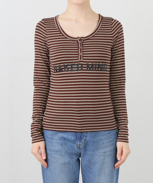 PULP/417EDIFICE(パルプフォーワンセブンエディフィス)の「【Geek Office / ギークオフィス】Just / ジャスト HENLEY NECK TEE(Tシャツ/カットソー・レディース・ブラウン・FREE)」の5枚目の写真