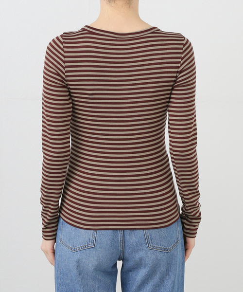 PULP/417EDIFICE(パルプフォーワンセブンエディフィス)の「【Geek Office / ギークオフィス】Just / ジャスト HENLEY NECK TEE(Tシャツ/カットソー・レディース・ブラウン・FREE)」の3枚目の写真